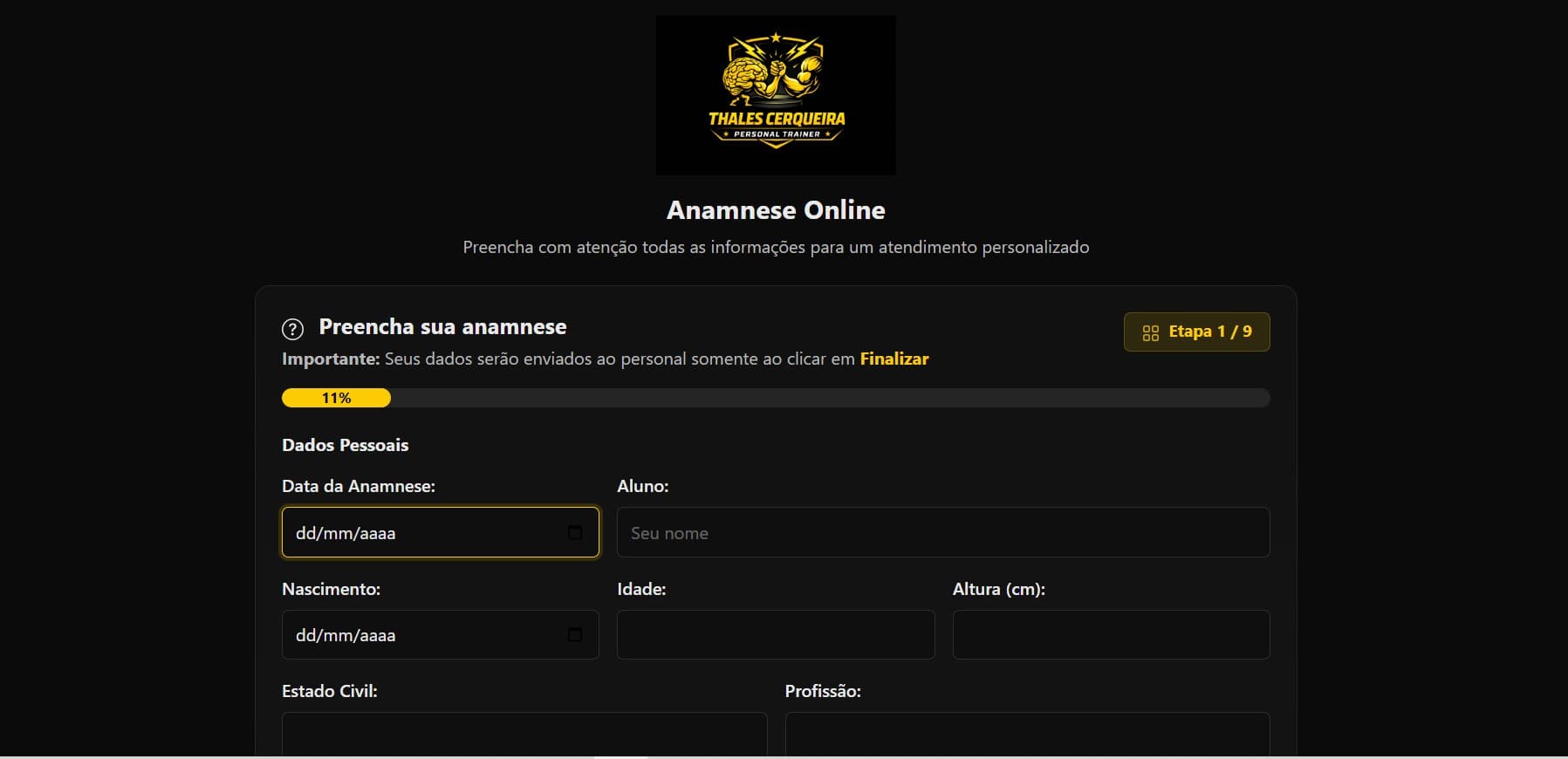 Anamnese Online (Treinador Thales)